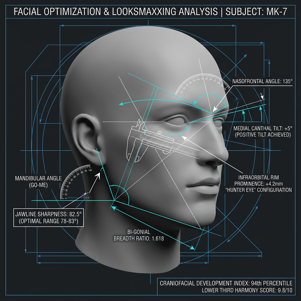 Satirical facial-analysis diagram