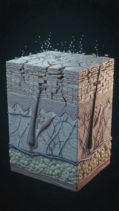 Illustration of cultures settling onto the skin surface
